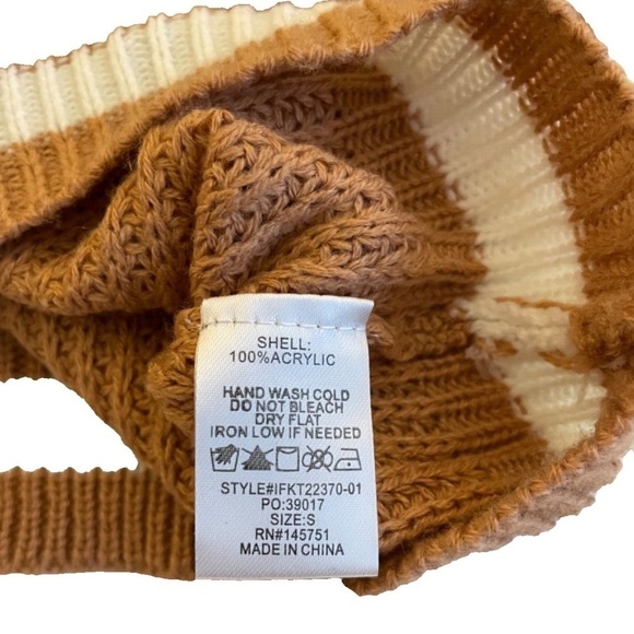 DRESS UP Womens V‎ Neck Sweater Brown/Cream Size S - Picture 6 of 6